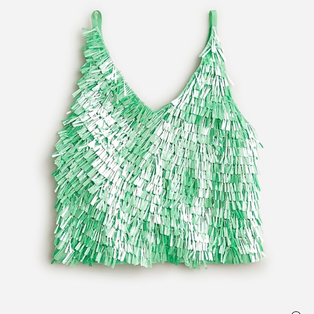 J. Crew Collection Mint Sequin Tank Top NWT Size M
